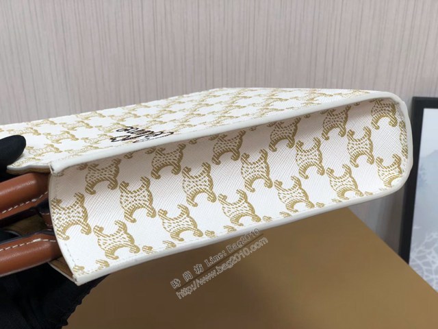 Celine專櫃2022春夏新色MiNi號豎款手袋 賽琳CABAS TRIOMPHE帆布迷你手提托特包 sldj2361